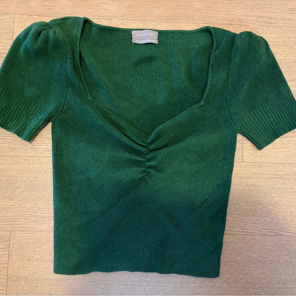 Urban Outfitters Deep Green Short Sleeve Sweater
